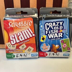 Scrabble Slam and Crazy Old Fish War Family Fun Card Games